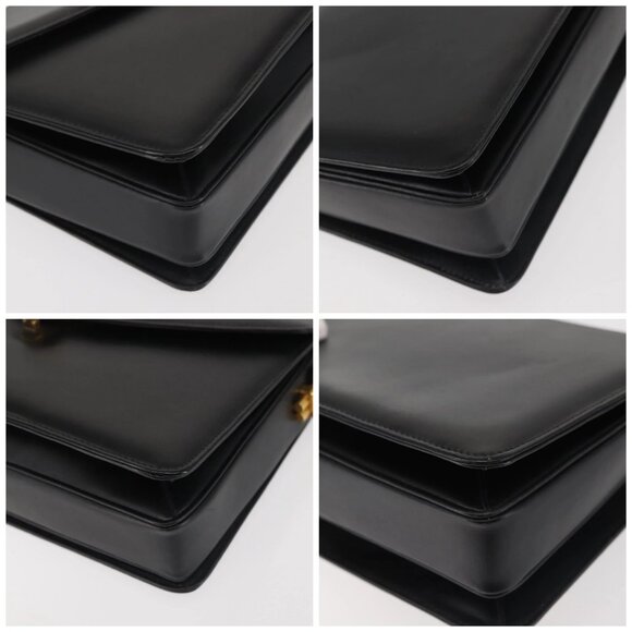 GUCCI Shoulder Bag Leather Black Gold Auth BA5763 - Picture 14 of 16